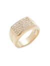 EFFY MEN'S 14K GOLDPLATED STERLING SILVER & PAVÉ WHITE TOPAZ RING