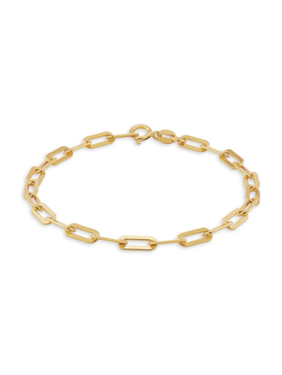 Saks Fifth Avenue Made In Italy Women's 18k Yellow Goldplated Paperclip Chain Bracelet