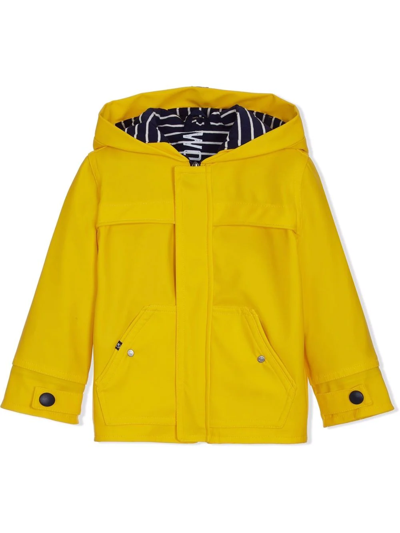 Lapin House Kids' Hooded Long-sleeved Raincoat In Yellow