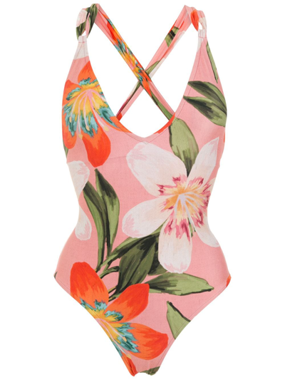 Lenny Niemeyer All-over Graphic-print Swimsuit In Pink