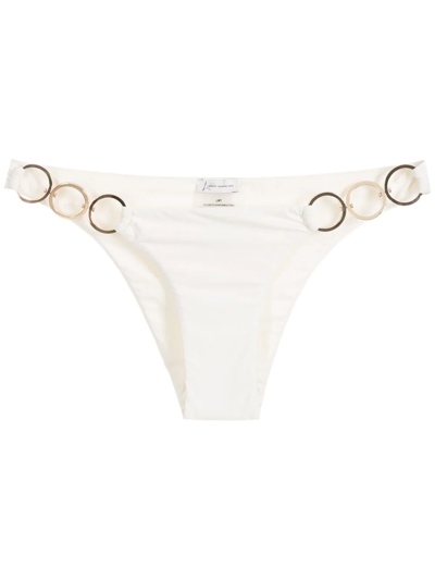 Lenny Niemeyer Side Hoop-detail Bikini Bottoms In White