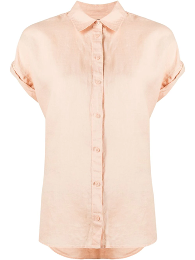 Ralph Lauren Rolled-cuffs Short-sleeve Shirt In Pink