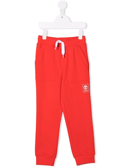 Timberland Kids' Logo-print Track Trousers In Red