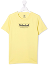 Timberland Logo Print T-shirt In Yellow