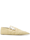Jil Sander Pointed Leather Loafers In Beige