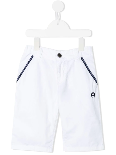 Aigner Kids' Straight-leg Shorts In White