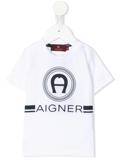 Aigner Babies' Logo-print T-shirt In White