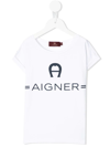 AIGNER LOGO-PRINT CAP-SLEEVE T-SHIRT
