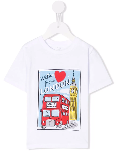 Stella Mccartney Kids' Graphic-print Cotton T-shirt In White