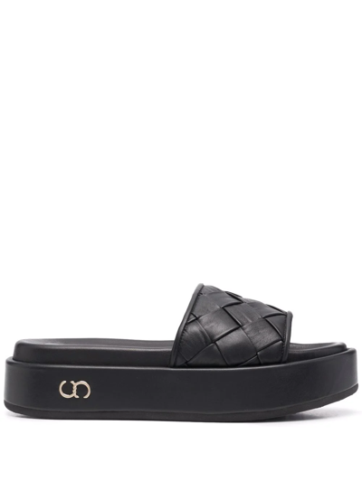 Casadei Quilted Open-toe Sandals In Black
