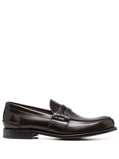 Church's Polished-finish Round-toe Loafers In Black