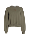 Alexander Wang T Alexanderwang.t Logo Terry Sweatshirt In Army Green