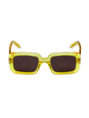 Saint Laurent Sunrise 52mm Rectangle Sunglasses In Yellow