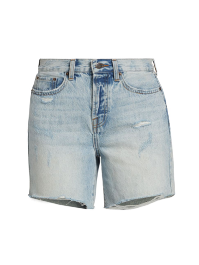 Pistola Devin High-rise Distressed Cut-off Jean Shorts In Blue