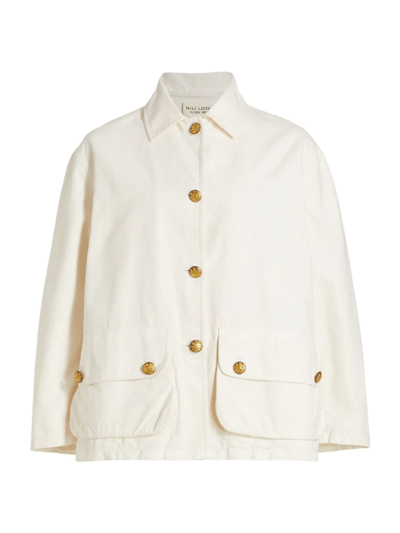 Nili Lotan Connor Jacket With Gold Buttons In White