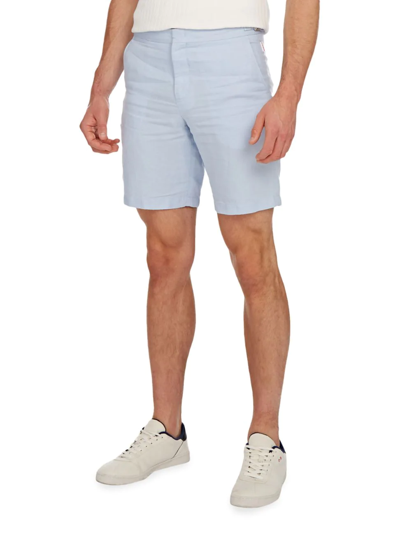Orlebar Brown Norwich Linen Shorts In Ice Blue