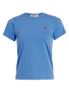 Comme Des Garçons Short-sleeve Heart-patch T-shirt In Blue