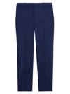 Theory Treeca Good Wool Pleated Ankle-crop Pants In Nocturne Navy