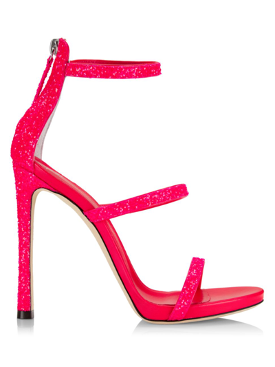 Giuseppe Zanotti Harmony Glitter-detail Heeled Sandals In Hot Pink