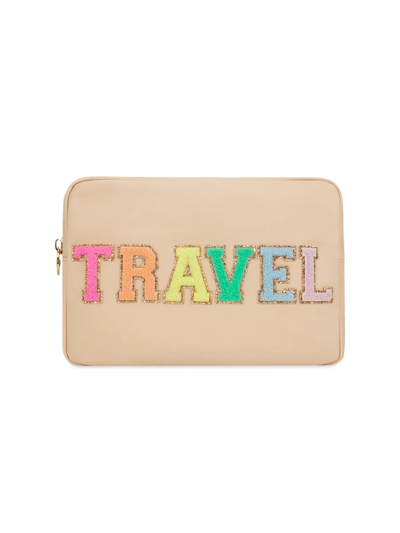 Stoney Clover Lane Colourblock Travel Large Pouch In Sand
