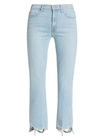 Mother The Insider Cropped Raw-edge Jeans In Mentally Elsewhere