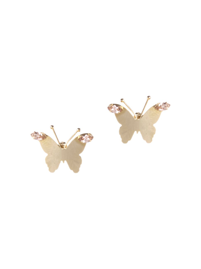 Rosantica Melitea Goldtone Faux Crystal Butterfly Stud Earrings