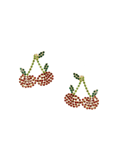 Rosantica Cherries Faux Crystal Stud Earrings In Neutral