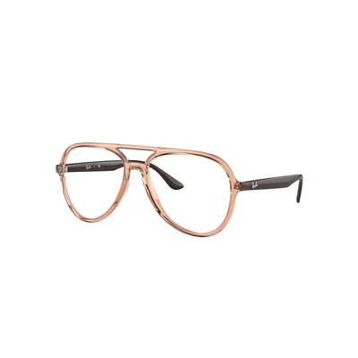 Ray Ban Rb4376v Optics Eyeglasses Dark Brown Frame Clear Lenses Polarized 57-16