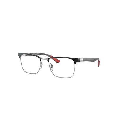 Ray Ban Rb8421 Optics Eyeglasses Dark Carbon Frame Clear Lenses Polarized 54-19 In Black