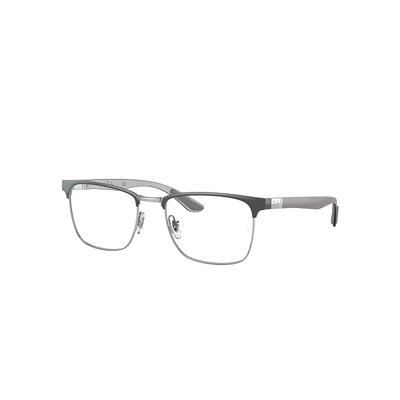 Ray Ban Rb8421 Optics Eyeglasses Matte Grey Frame Clear Lenses Polarized 54-19