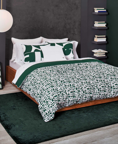 Lacoste Letter 3-pc. Comforter Set, Full/queen In Green