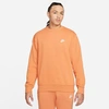 Nike Sportswear Club Fleece Crewneck Sweatshirt In Hot Curry/white