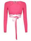 Msgm Pink Polyester Cardigan In Pink