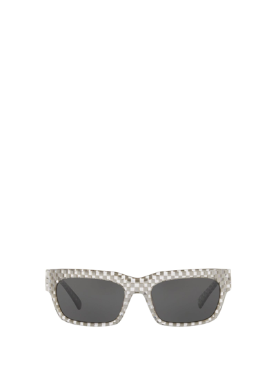 Alain Mikli A05042 Silver Damier Unisex Sunglasses - Atterley