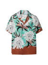 VALENTINO SI LK BOWLING SHIRT, SEMIOVER FIT, POCKET ON CHEST, STREET FLOWERS COUTURE PEONIES PRINT ALL OVER