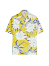 VALENTINO COTTON POPELINE BOWLING SHIRT, SEMIOVER FIT, POCKET ON CHEST, STREET FLOWERS COUTURE PEONIES PRINT