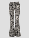 La Doublej Women's Saturday Night Printed Cotton Flared Pants