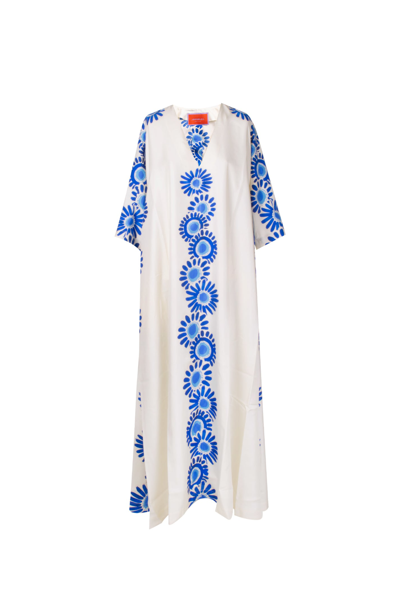 La Doublej Muumuu Printed Silk-twill Maxi Dress In Floral