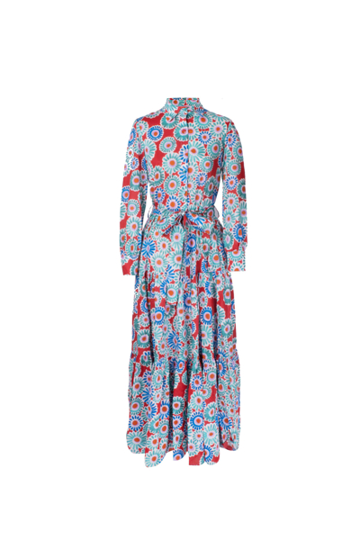 La Doublej Bellini Printed Dress In Multicolor