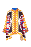 La Doublej Cape-effect Printed Silk-twill Shirt In Multicolor