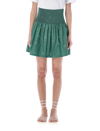 Kenzo Smocked Bandana-print Mini Skirt In Pine Green