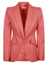Alexander Mcqueen Classic Single-breasted Suiting Blazer In Coral