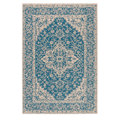 Frontgate Anita Indoor/outdoor Rug In Cream,aqua