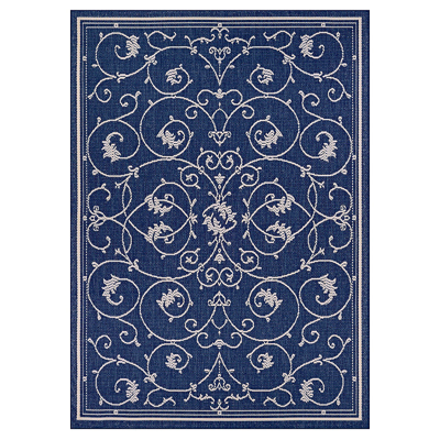 Frontgate Alice Scroll Indoor/outdoor Rug In Blue