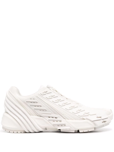 Diesel Fashion Show Rubber Mesh Sneakers In Bianco