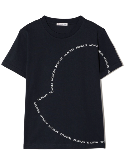 Moncler Kids Black T-shirt With Logo Profile