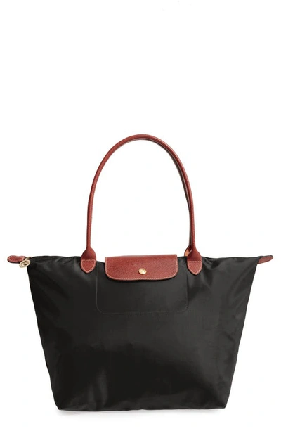 Longchamp Large Le Pliage Tote In Black