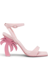 Palm Angels Pink 90 Palm Tree Heel Leather Sandals In Pink