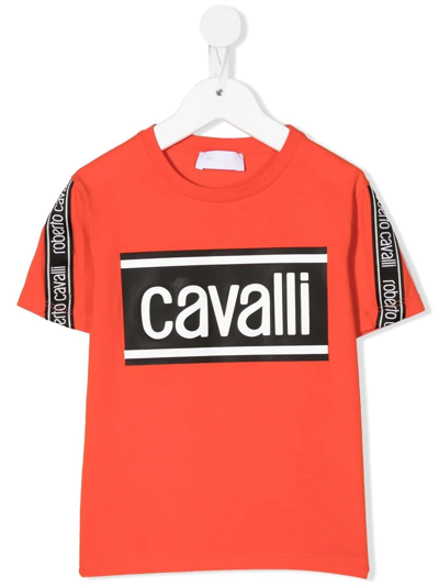 Roberto Cavalli Junior Kids' Logo-print T-shirt In Red