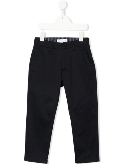 Roberto Cavalli Kids' Stretch-cotton Straight Leg Chinos In Blue